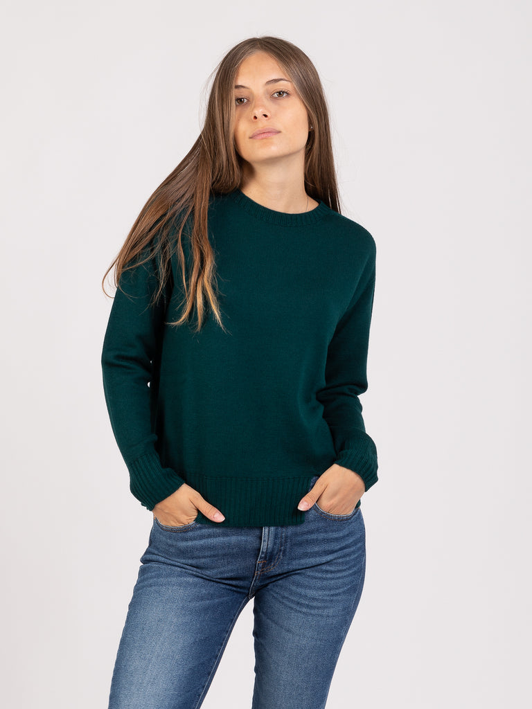 STIMM - Maglia verde con spacco decentrato