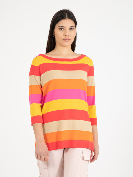 Maglioncino maniche 3/4 fuxia / arancio