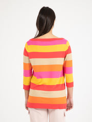 STIMM - Maglioncino maniche 3/4 fuxia / arancio