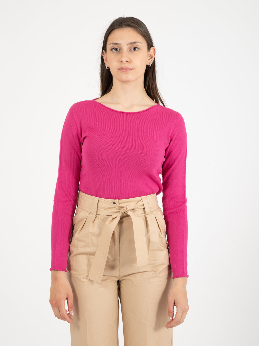 Maglioncino sfiancato fuxia