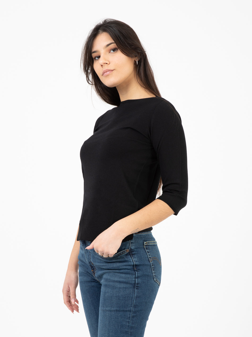 Maglia sfiancata nero