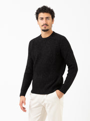 STIMM - Maglione raglan a coste nero