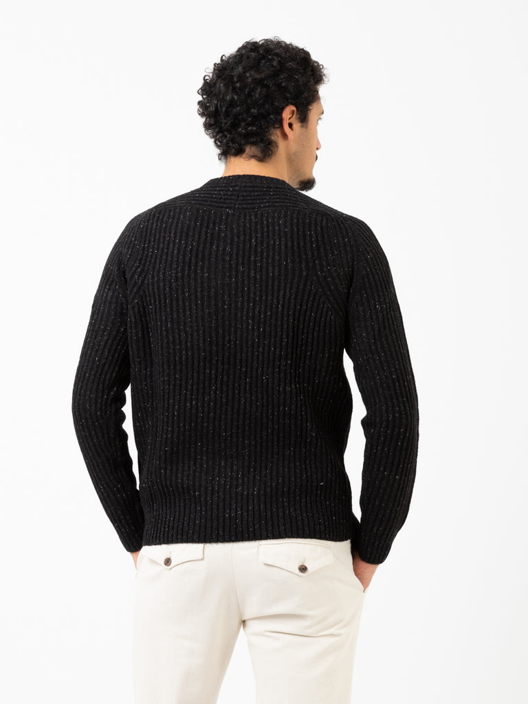 STIMM - Maglione raglan a coste nero