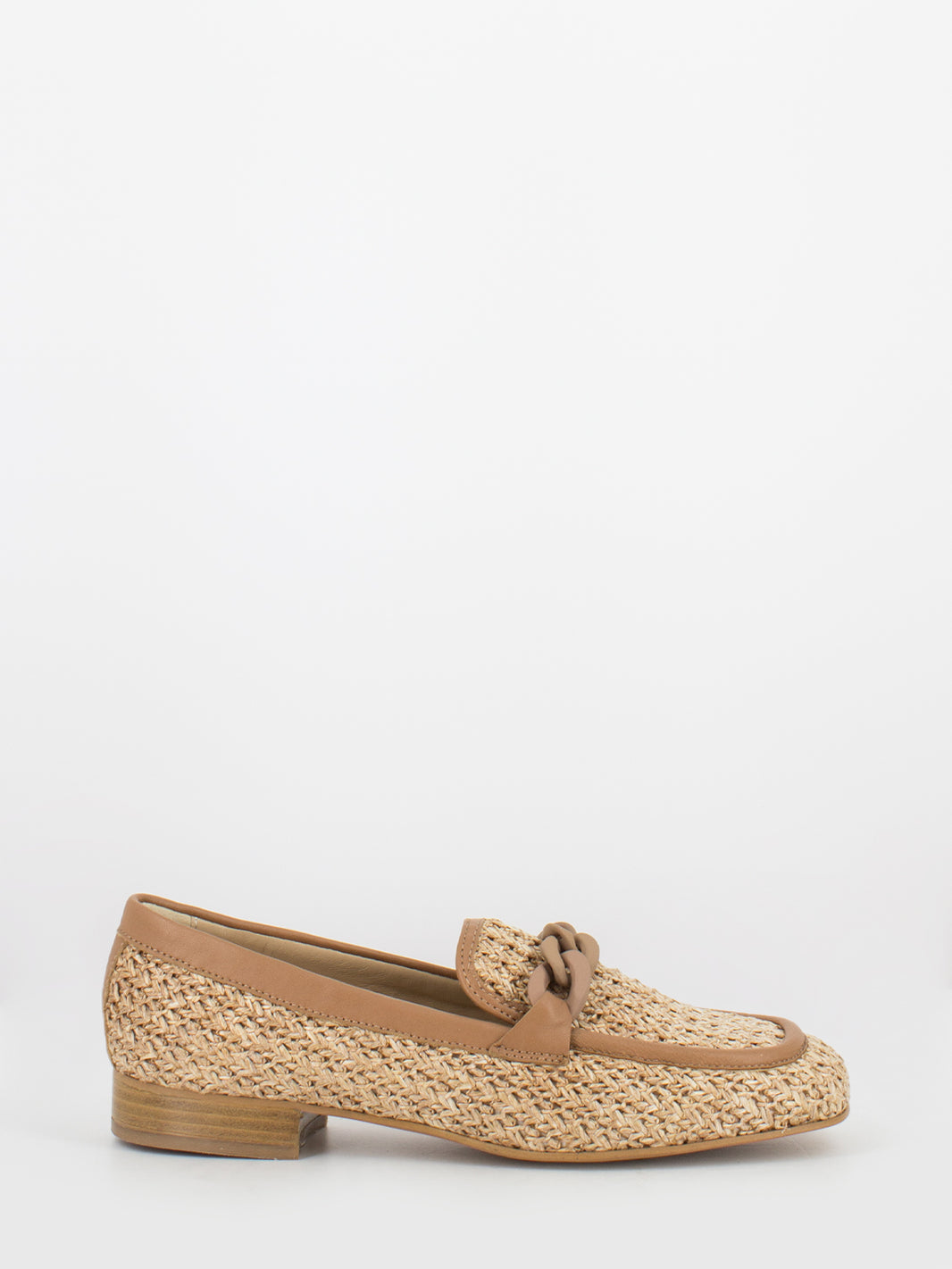 Mocassini Camilla in raffia intrecciata natural tan