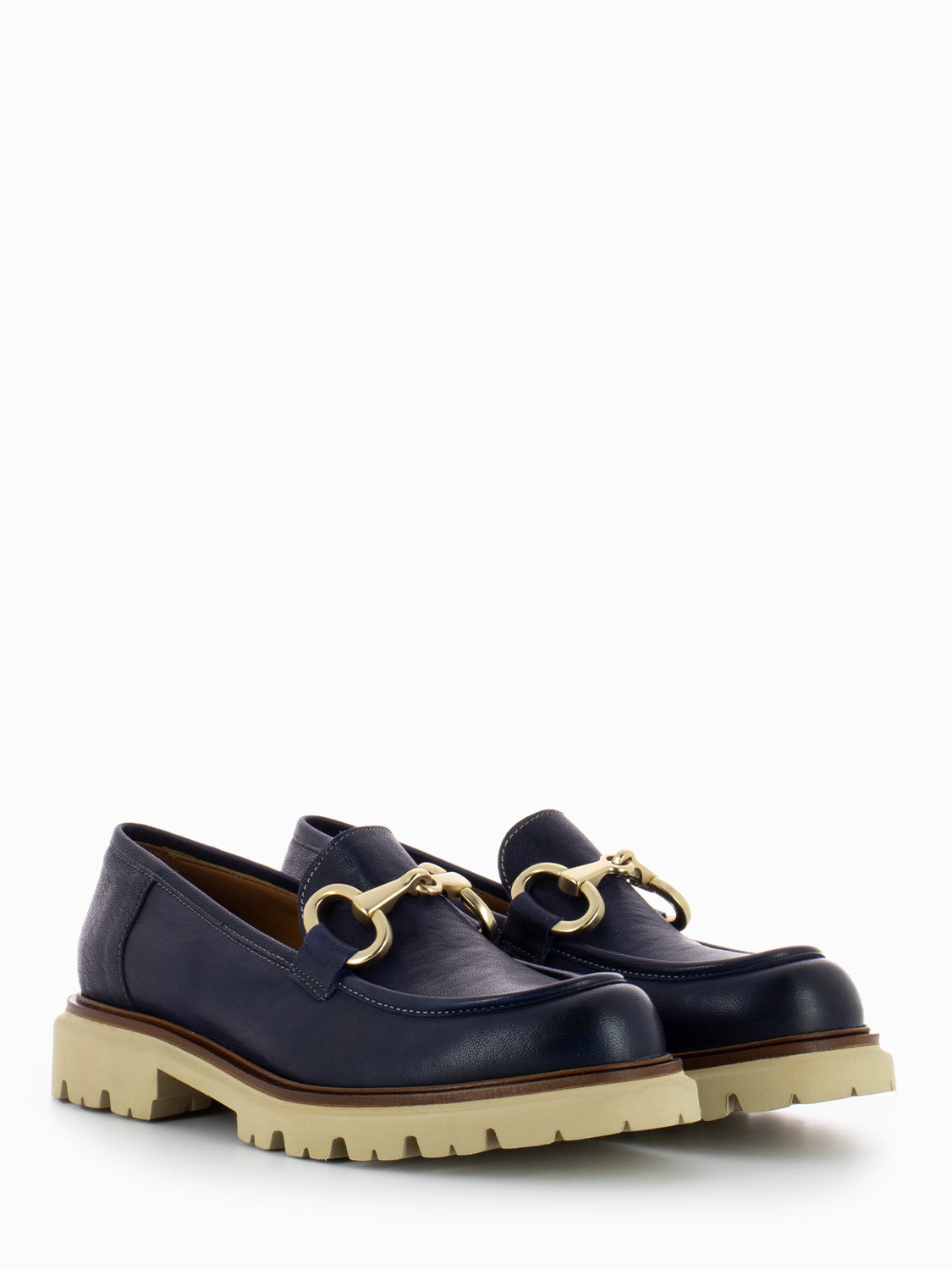 Carrie West Navy Moccasins