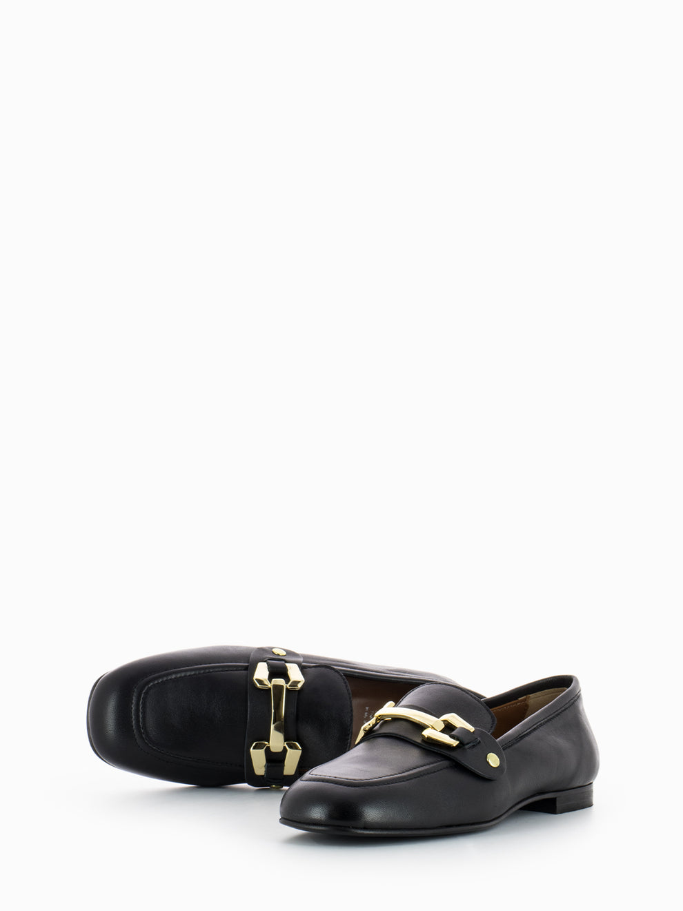 Mina black nappa moccasins