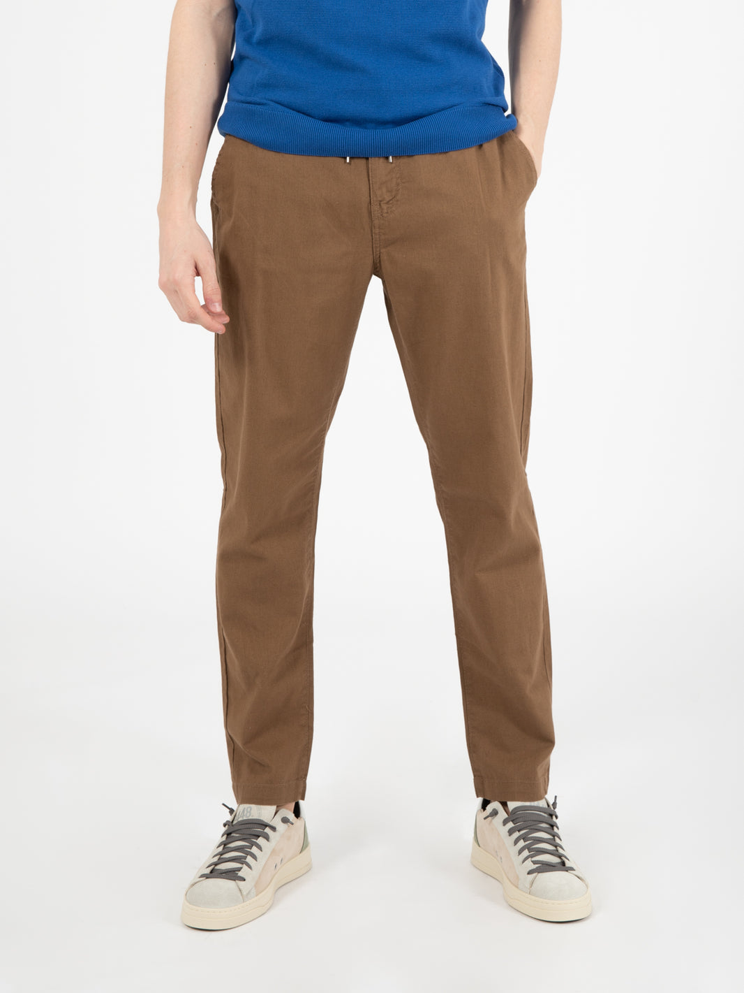 Pantalaccio misto lino tabacco