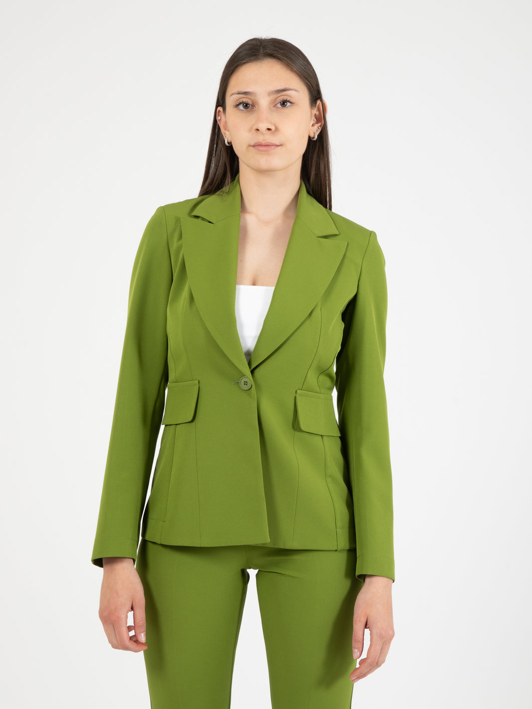 Blazer monopetto avvitato verde