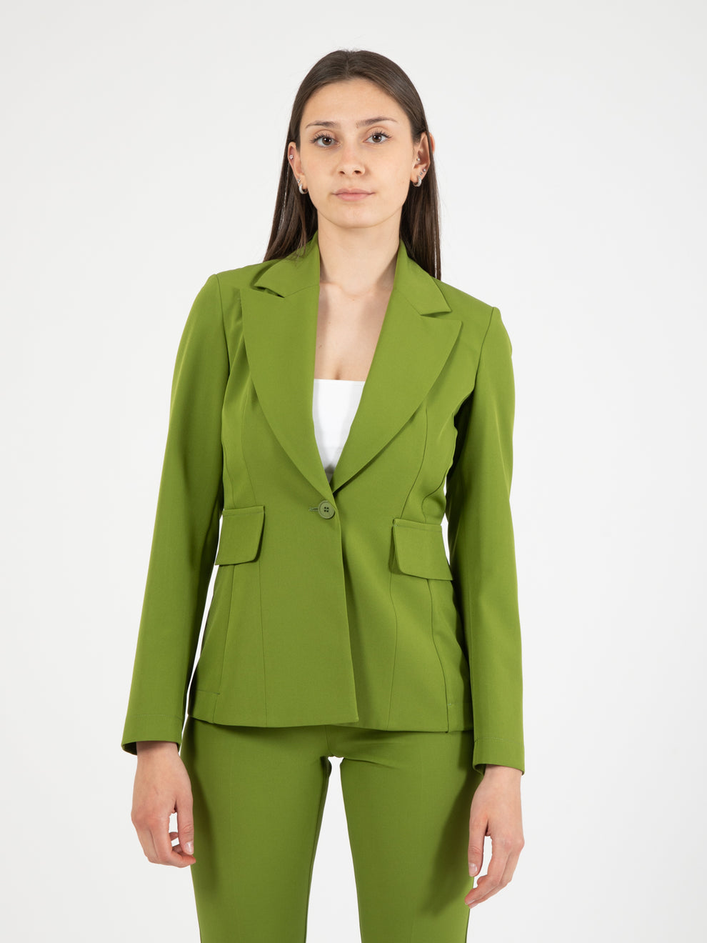 Blazer monopetto avvitato verde