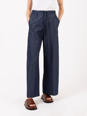 STIMM - Pantaloni ampi denim scuro con coulisse