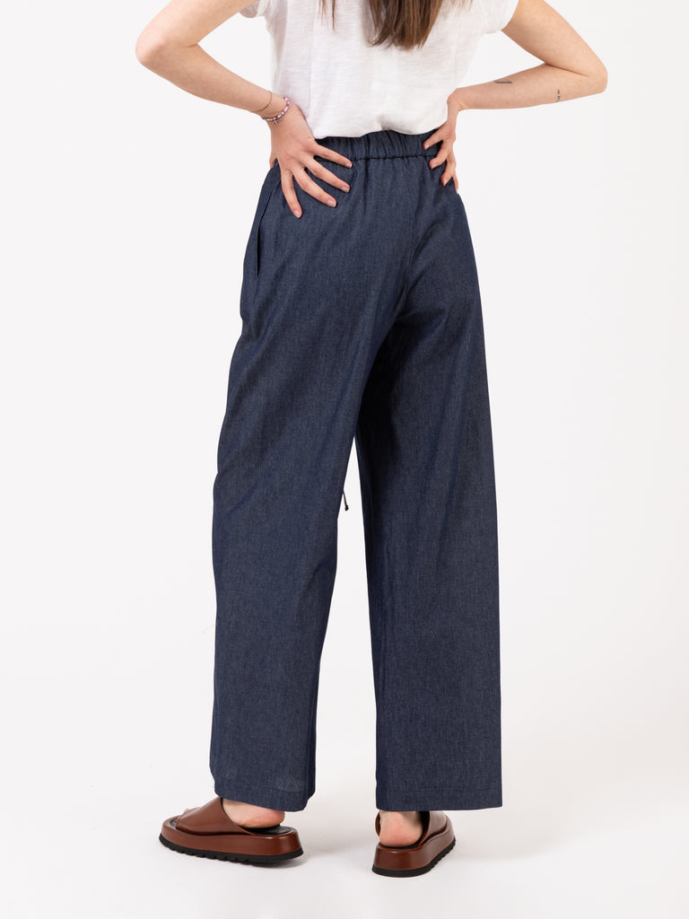 STIMM - Pantaloni ampi denim scuro con coulisse