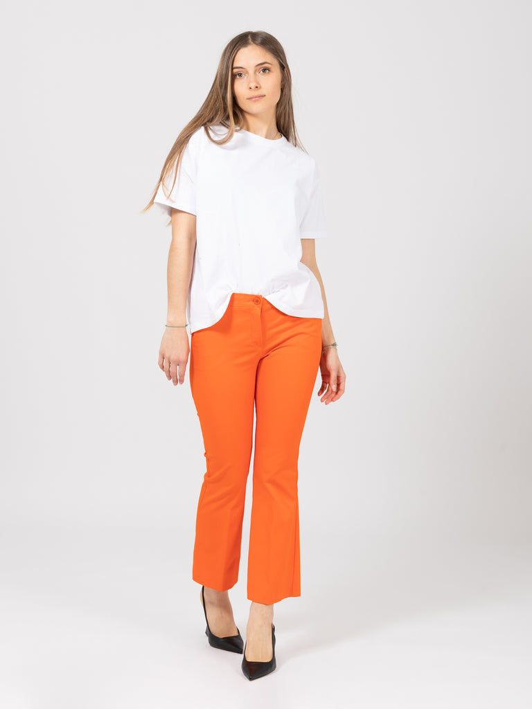 STIMM - Pantaloni arancio con gamba a trombetta