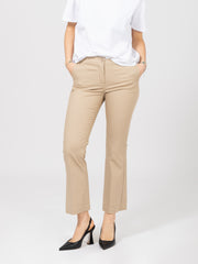 STIMM - Pantaloni beige con gamba a trombetta