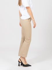 STIMM - Pantaloni beige con gamba a trombetta