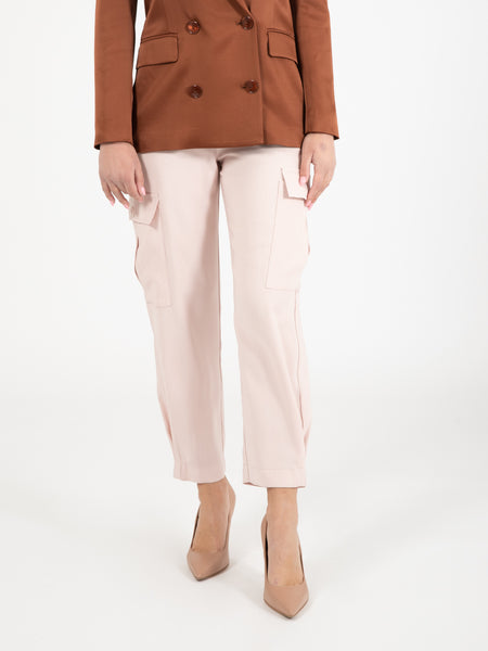 Pantaloni cargo con tasche rosa