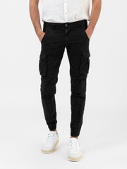 STIMM - Pantaloni cargo in cotone neri
