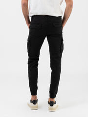 STIMM - Pantaloni cargo in cotone neri