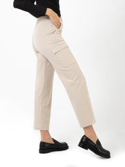 STIMM - Pantaloni crema con tasche cargo