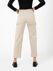 STIMM - Pantaloni crema con tasche cargo