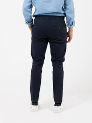 STIMM - Pantaloni Den 900 vita elastica blu con pinces