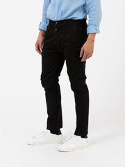 STIMM - Pantaloni Den 900 vita elastica neri con pinces