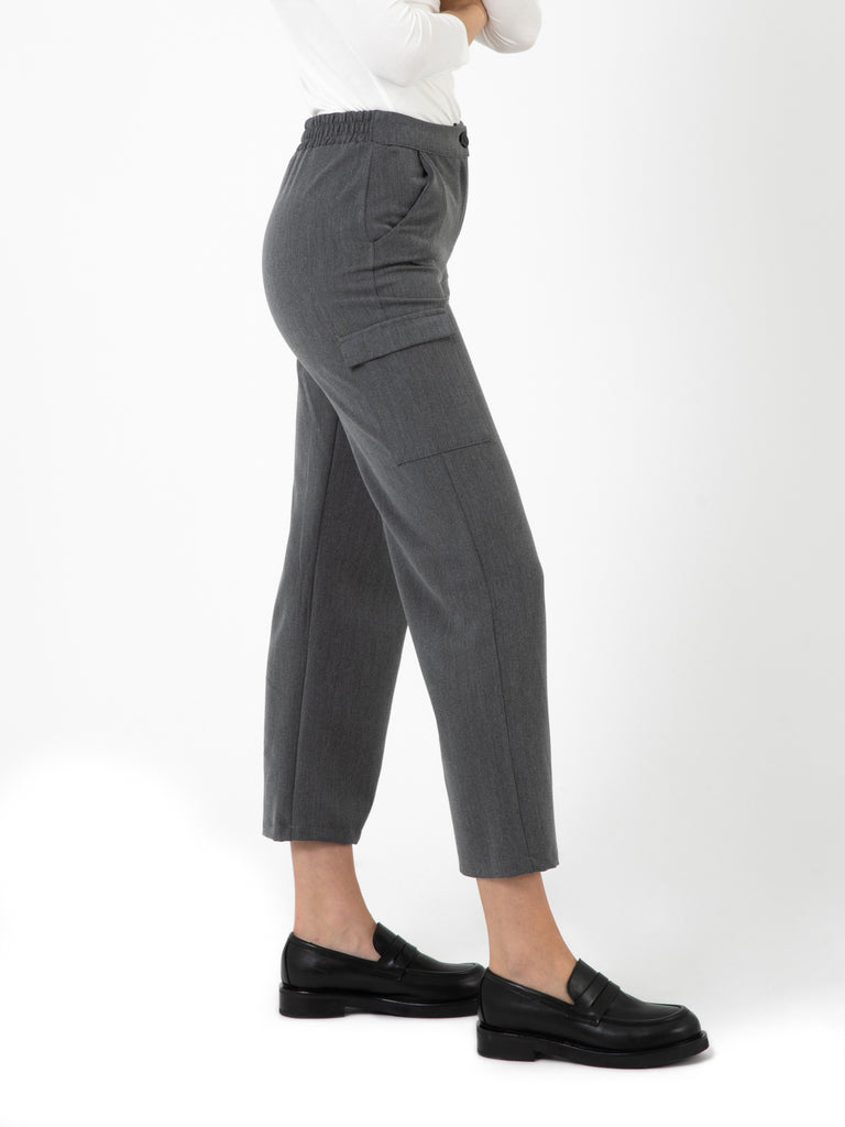 STIMM - Pantaloni grigi con tasche cargo