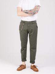 STIMM - Pantaloni Jerry verde militare con corda