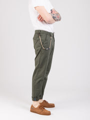 STIMM - Pantaloni Jerry verde militare con corda