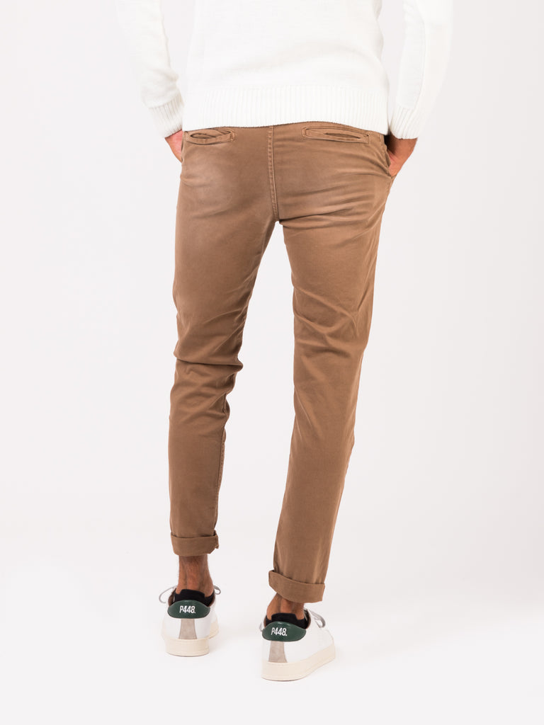 STIMM - Pantaloni Mirtos cotone stretch caramello