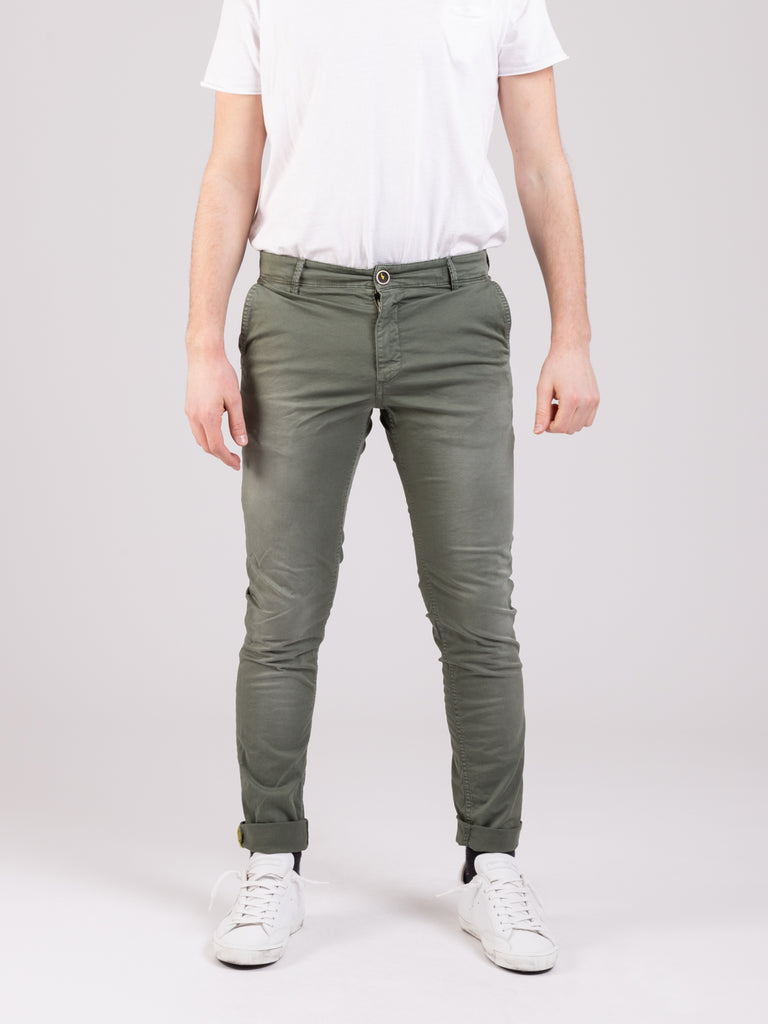 STIMM - Pantaloni Mirtos verde in cotone