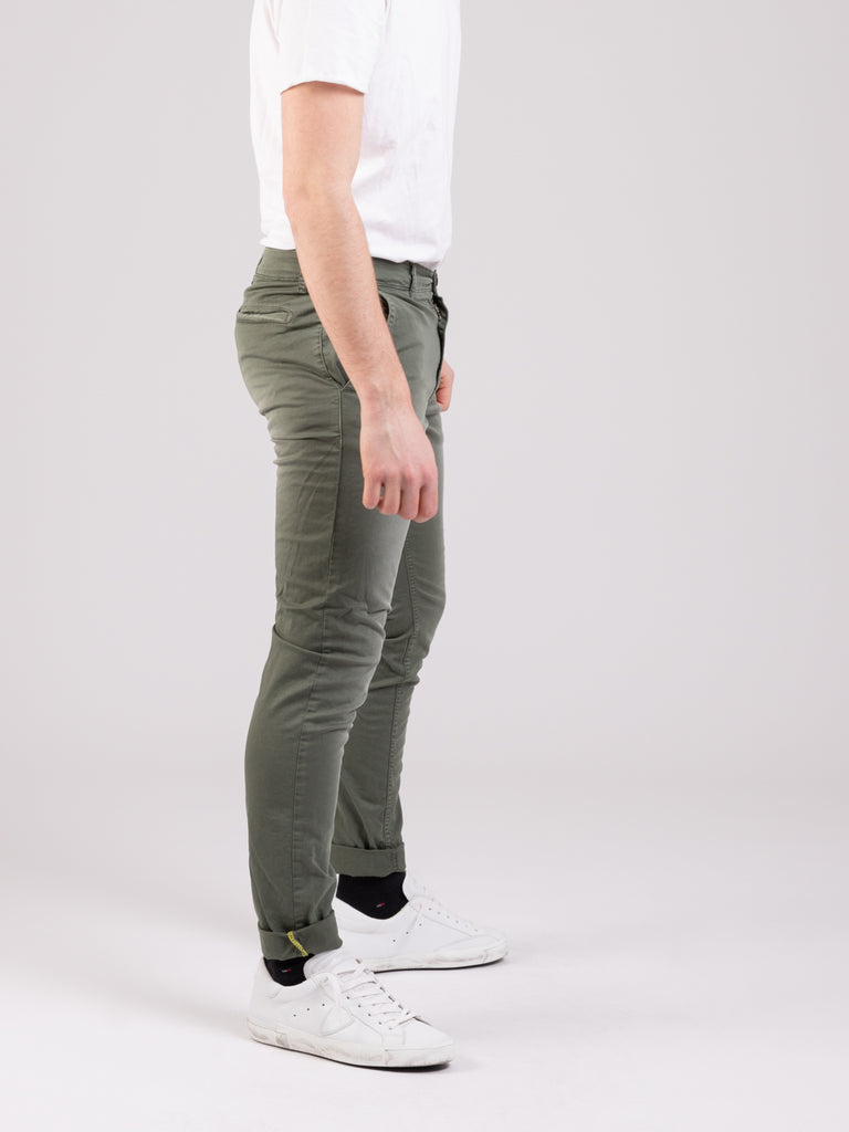 STIMM - Pantaloni Mirtos verde in cotone