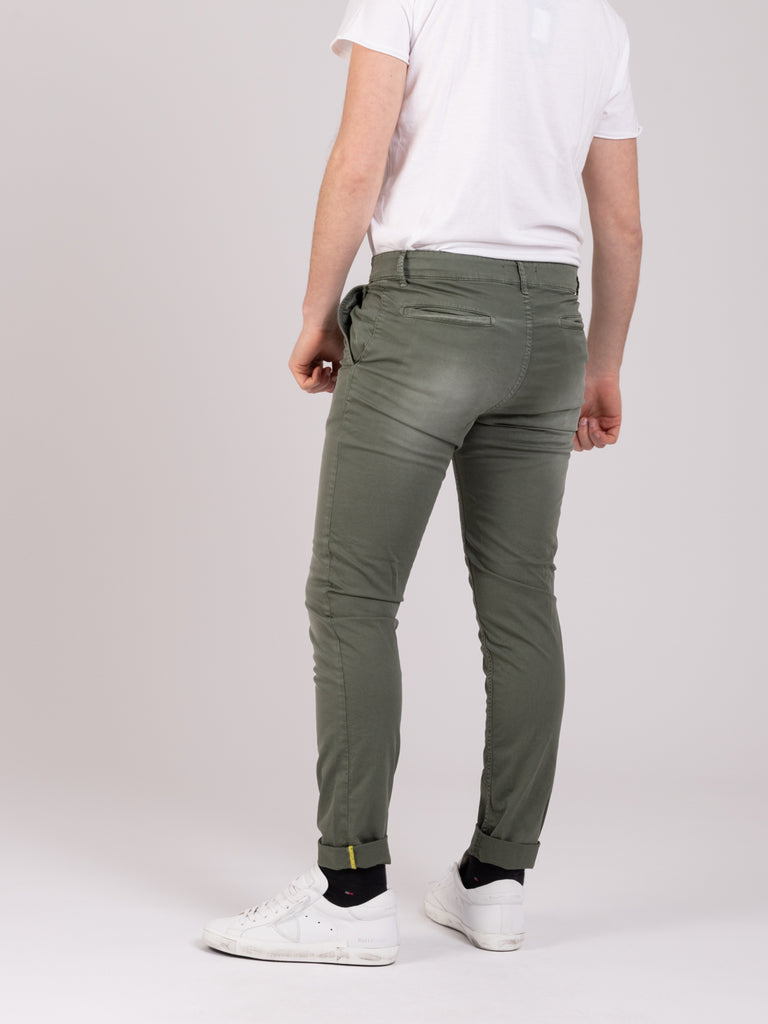 STIMM - Pantaloni Mirtos verde in cotone