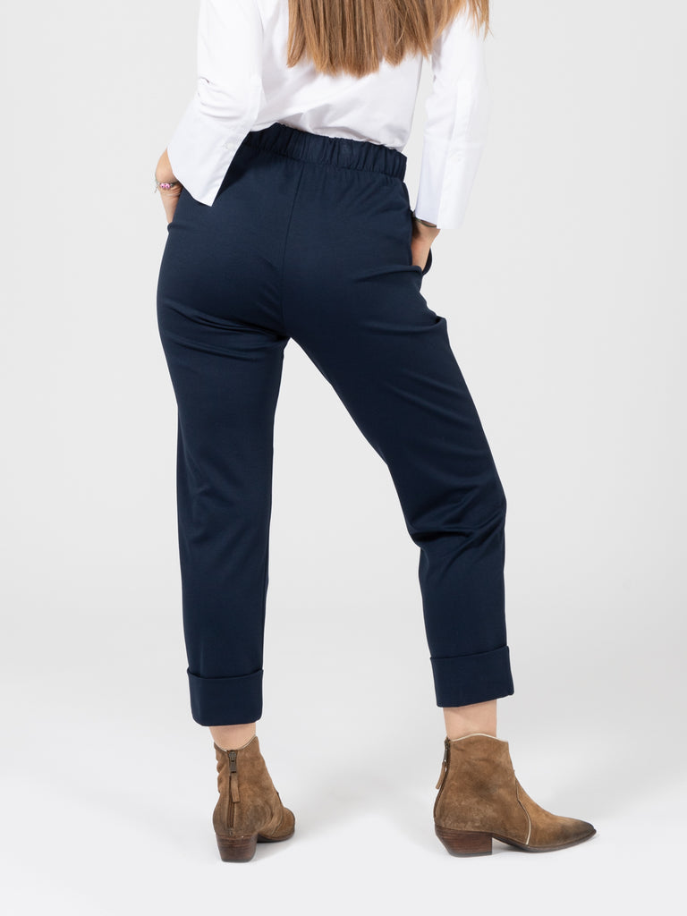 STIMM - Pantaloni morbidi in maglia blu