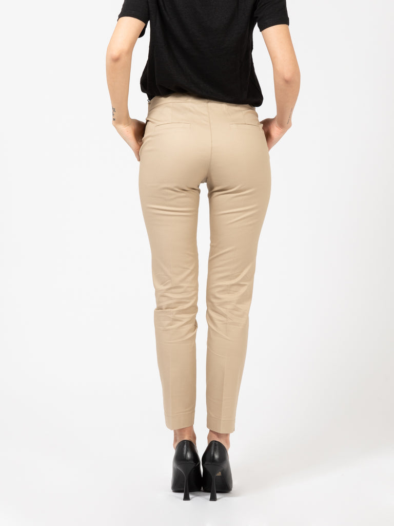 STIMM - Pantaloni slim beige con spacchetti sul fondo