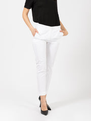 STIMM - Pantaloni slim bianchi con spacchetti sul fondo