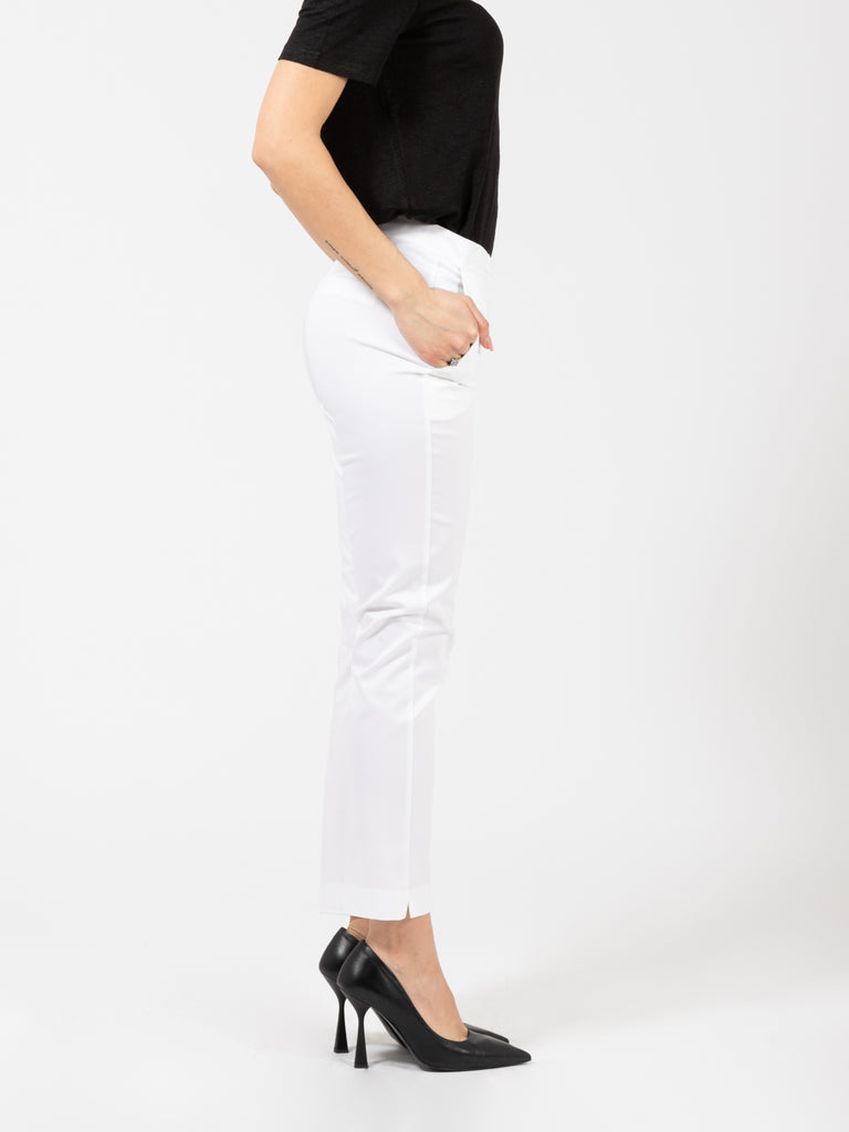 STIMM - Pantaloni slim bianchi con spacchetti sul fondo