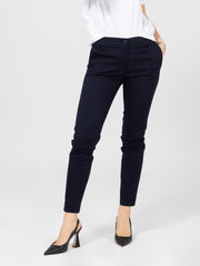 STIMM - Pantaloni slim blu con spacchetti sul fondo