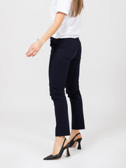 STIMM - Pantaloni slim blu con spacchetti sul fondo