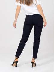 STIMM - Pantaloni slim blu con spacchetti sul fondo