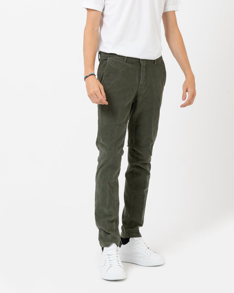 Pantaloni velluto a costine verde