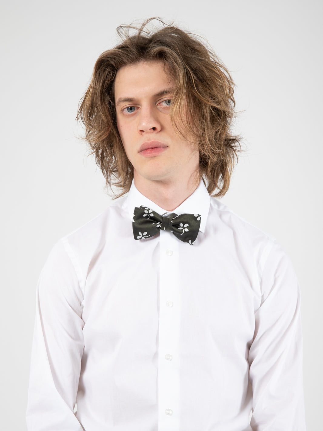 Olive Flower Bow Tie