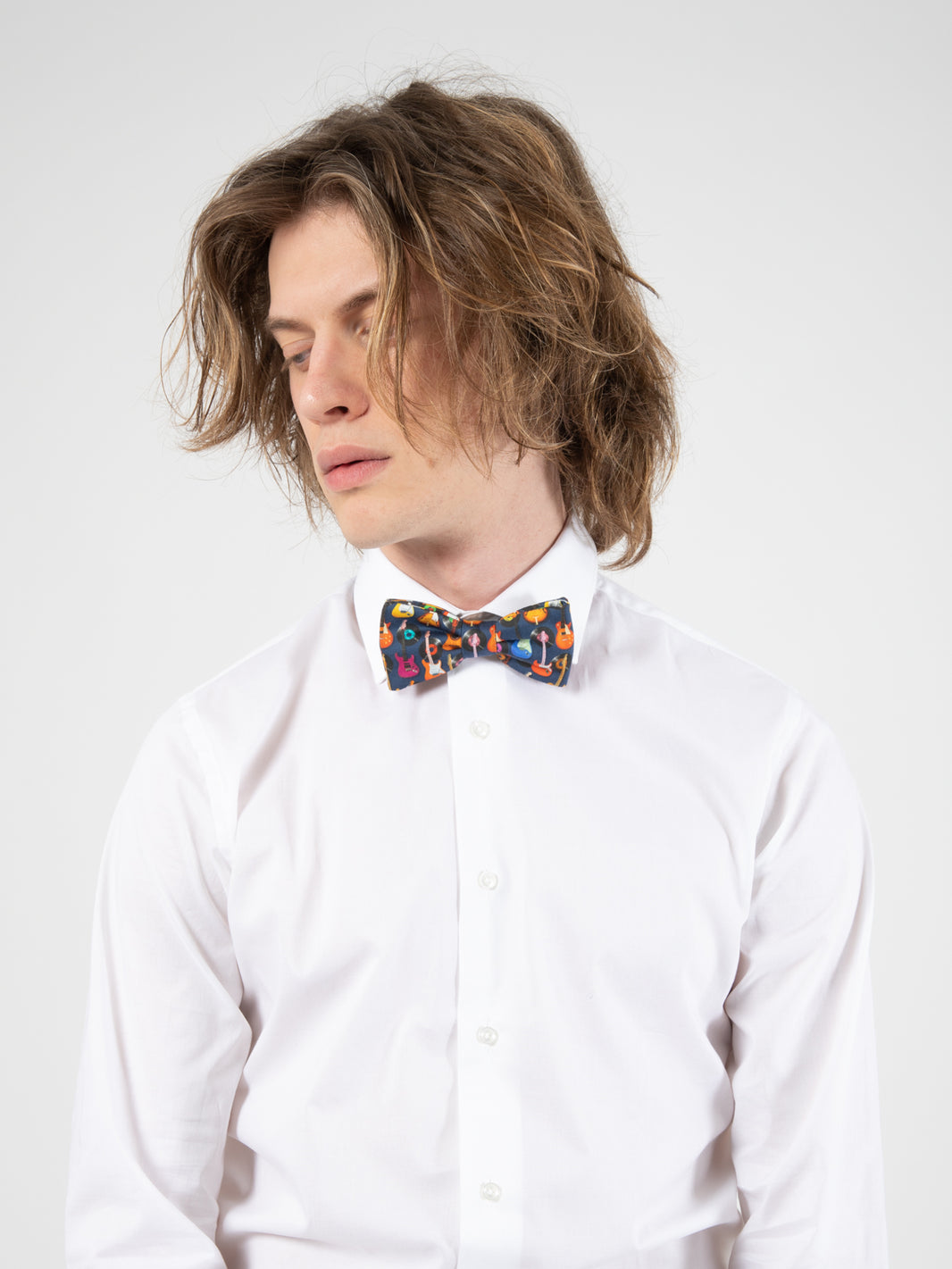 Guitar pattern bow tie