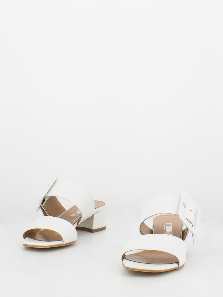 STIMM - Sandali in nappa bianchi con maxi fibbia