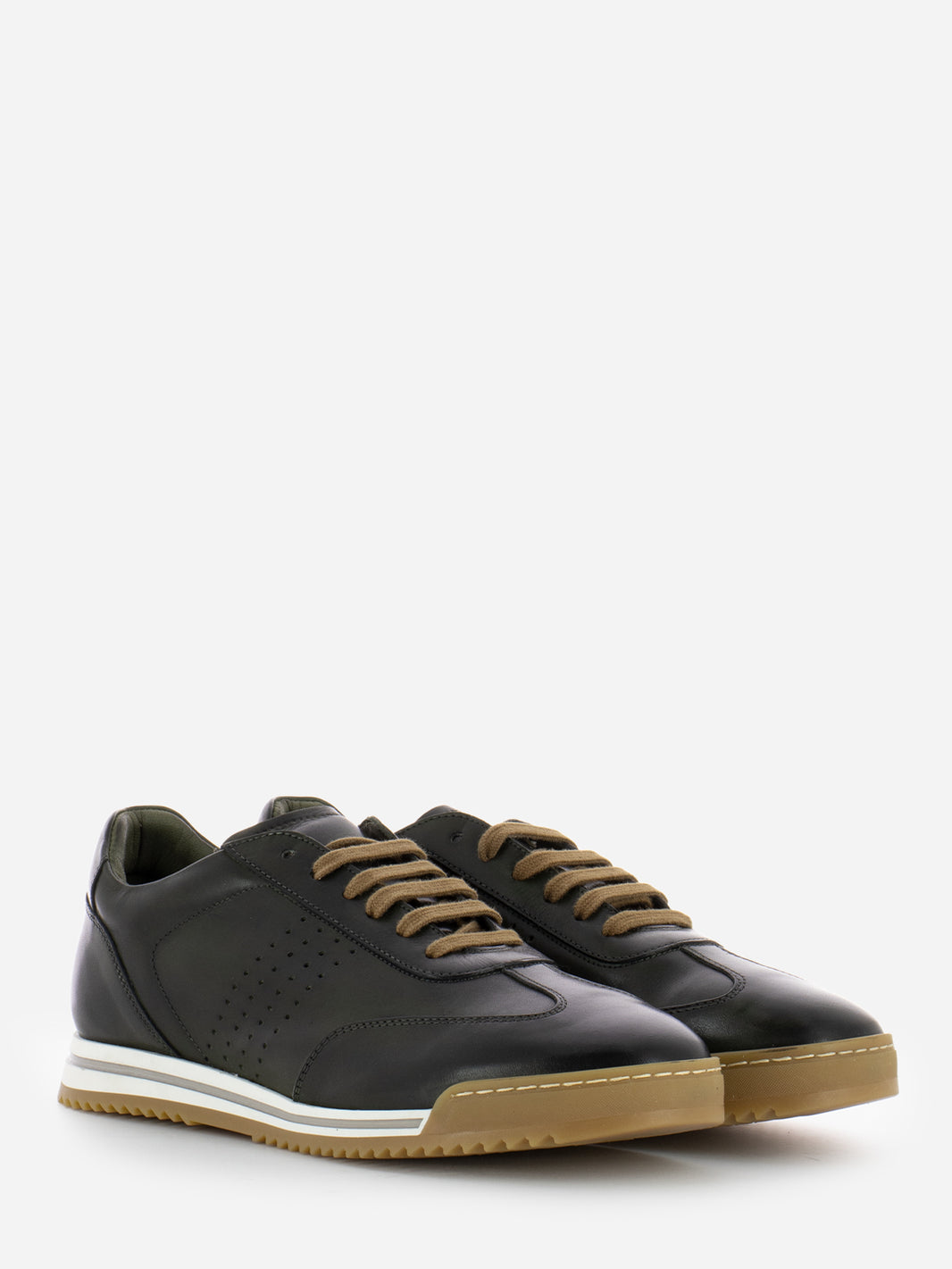 Sneakers in pelle butter / verde