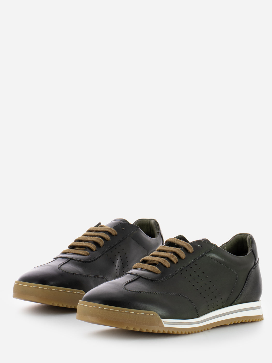 Sneakers in pelle butter / verde
