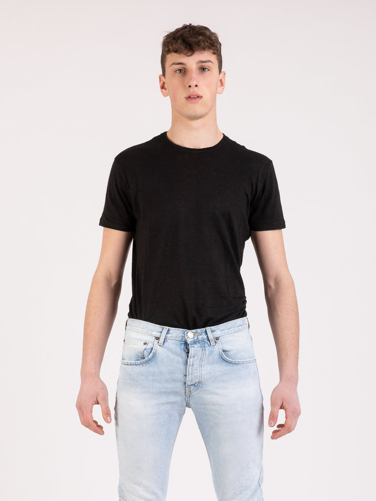 STIMM - T-shirt Atme in lino nera