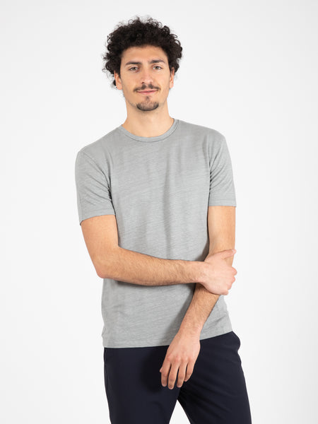T-shirt basic in lino ferro