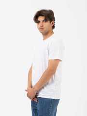 STIMM - T-shirt fiammata bianca taglio vivo