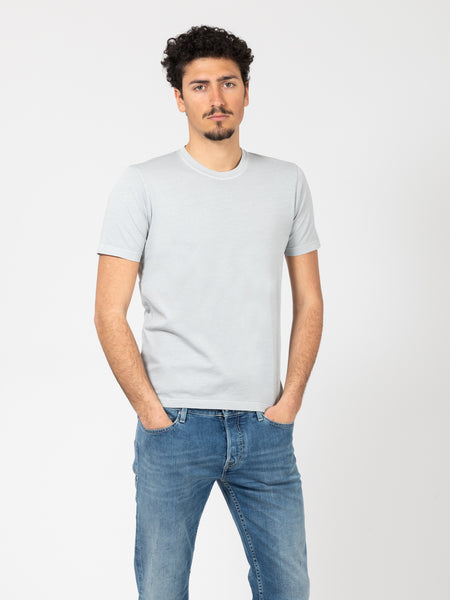 T-shirt girocollo in cotone organico silver