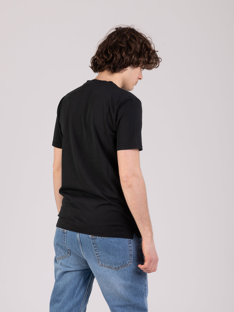 STIMM - T-shirt girocollo nera con taschino